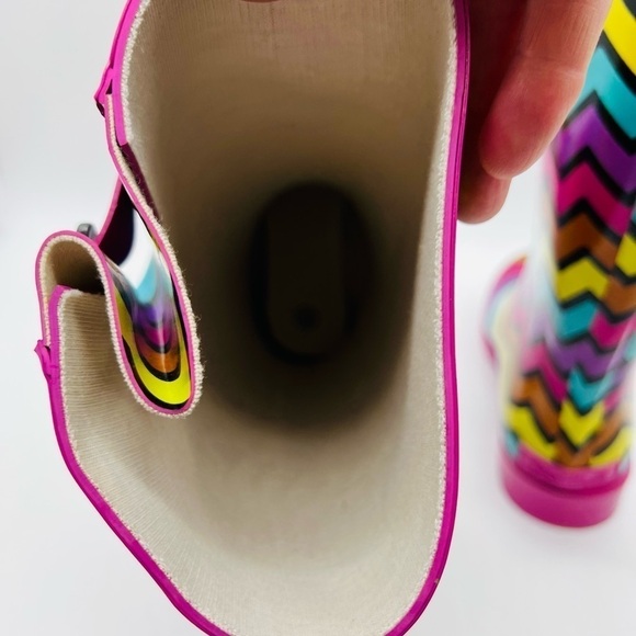 CORKY’S WOMENS COLORFUL CHEVRON PATTERN TALL RAINBOOTS SIZE 6 - Picture 13 of 13